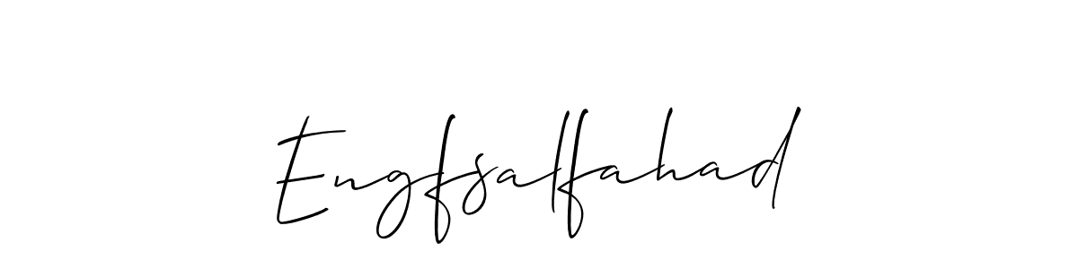 How to make Engfsalfahad name signature. Use Allison_Script style for creating short signs online. This is the latest handwritten sign. Engfsalfahad signature style 2 images and pictures png