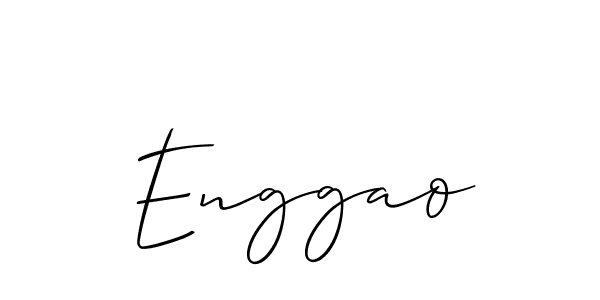 Make a short Enggao signature style. Manage your documents anywhere anytime using Allison_Script. Create and add eSignatures, submit forms, share and send files easily. Enggao signature style 2 images and pictures png