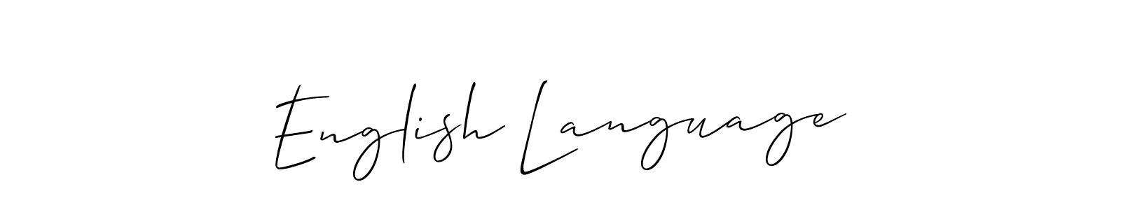 Use a signature maker to create a handwritten signature online. With this signature software, you can design (Allison_Script) your own signature for name English Language. English Language signature style 2 images and pictures png