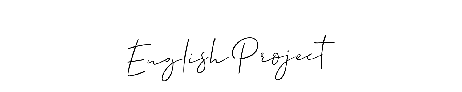 The best way (Allison_Script) to make a short signature is to pick only two or three words in your name. The name English Project include a total of six letters. For converting this name. English Project signature style 2 images and pictures png