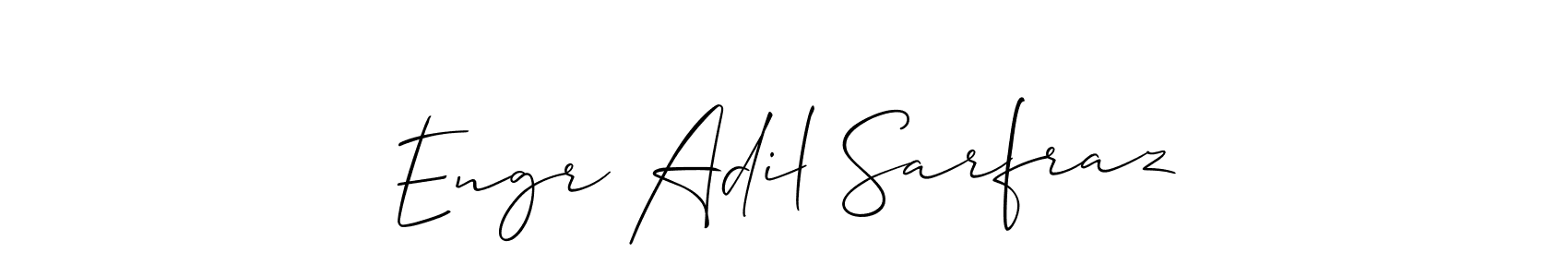 This is the best signature style for the Engr Adil Sarfraz name. Also you like these signature font (Allison_Script). Mix name signature. Engr Adil Sarfraz signature style 2 images and pictures png