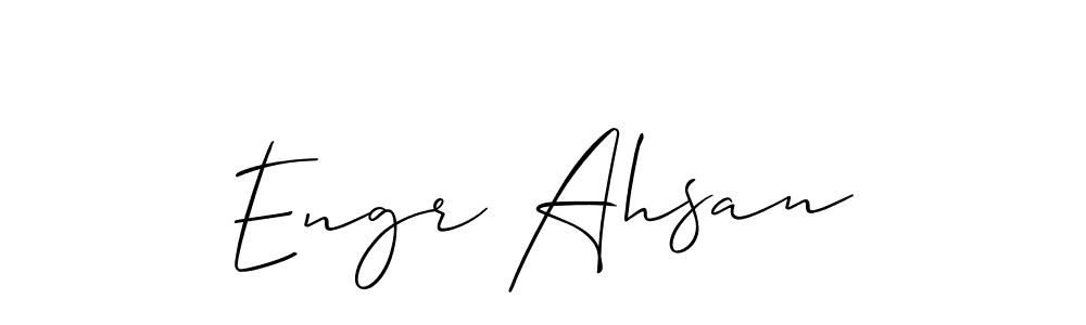 You should practise on your own different ways (Allison_Script) to write your name (Engr Ahsan) in signature. don't let someone else do it for you. Engr Ahsan signature style 2 images and pictures png