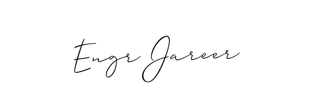 if you are searching for the best signature style for your name Engr Jareer. so please give up your signature search. here we have designed multiple signature styles  using Allison_Script. Engr Jareer signature style 2 images and pictures png