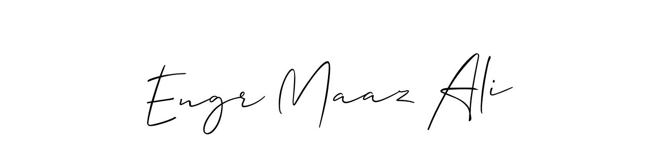 Use a signature maker to create a handwritten signature online. With this signature software, you can design (Allison_Script) your own signature for name Engr Maaz Ali. Engr Maaz Ali signature style 2 images and pictures png