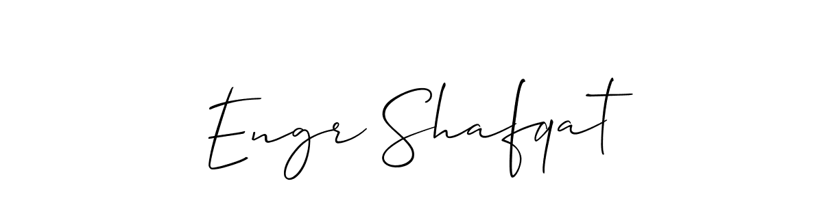 Design your own signature with our free online signature maker. With this signature software, you can create a handwritten (Allison_Script) signature for name Engr Shafqat. Engr Shafqat signature style 2 images and pictures png