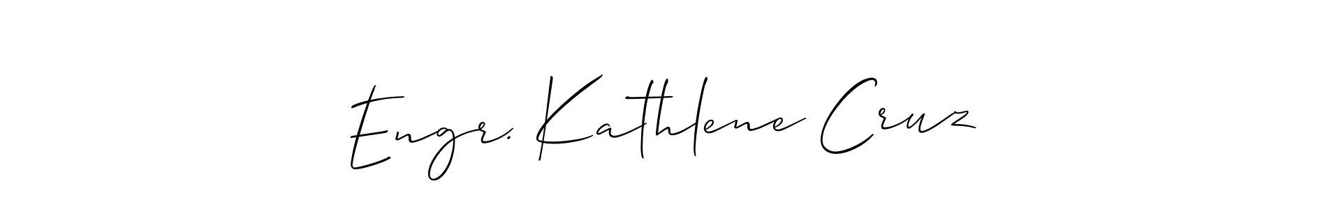 Use a signature maker to create a handwritten signature online. With this signature software, you can design (Allison_Script) your own signature for name Engr. Kathlene Cruz. Engr. Kathlene Cruz signature style 2 images and pictures png