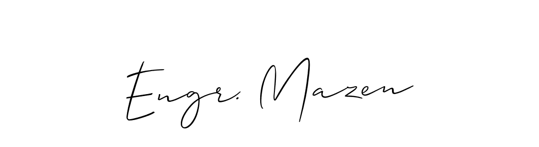 You should practise on your own different ways (Allison_Script) to write your name (Engr. Mazen) in signature. don't let someone else do it for you. Engr. Mazen signature style 2 images and pictures png
