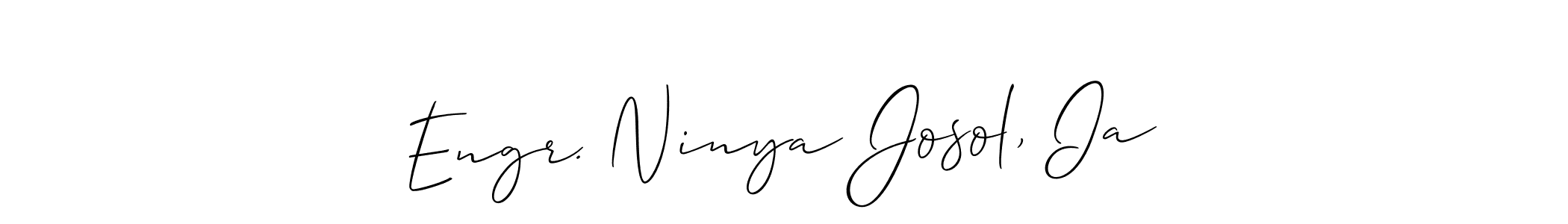 Create a beautiful signature design for name Engr. Ninya Josol, Ia. With this signature (Allison_Script) fonts, you can make a handwritten signature for free. Engr. Ninya Josol, Ia signature style 2 images and pictures png