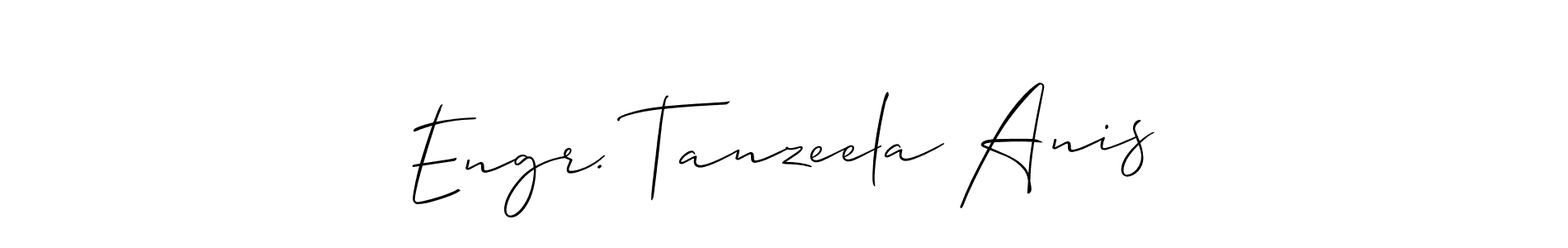 Check out images of Autograph of Engr. Tanzeela Anis name. Actor Engr. Tanzeela Anis Signature Style. Allison_Script is a professional sign style online. Engr. Tanzeela Anis signature style 2 images and pictures png