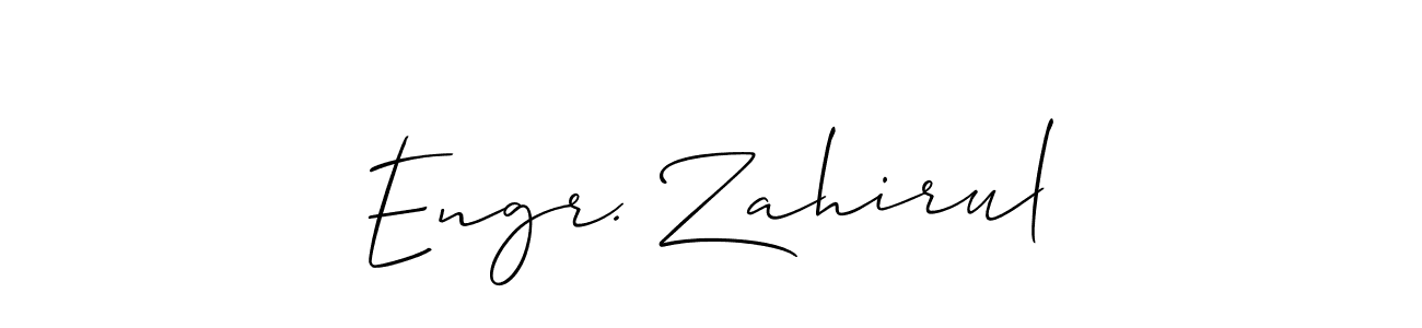Create a beautiful signature design for name Engr. Zahirul. With this signature (Allison_Script) fonts, you can make a handwritten signature for free. Engr. Zahirul signature style 2 images and pictures png
