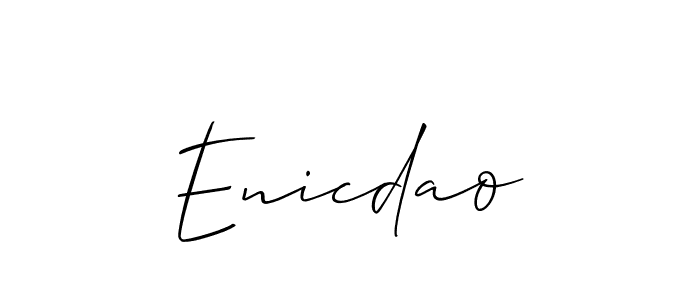 Also You can easily find your signature by using the search form. We will create Enicdao name handwritten signature images for you free of cost using Allison_Script sign style. Enicdao signature style 2 images and pictures png