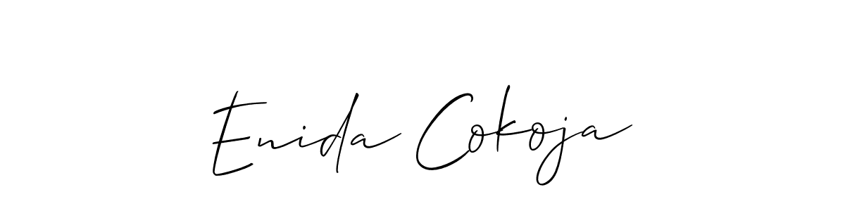 Create a beautiful signature design for name Enida Cokoja. With this signature (Allison_Script) fonts, you can make a handwritten signature for free. Enida Cokoja signature style 2 images and pictures png