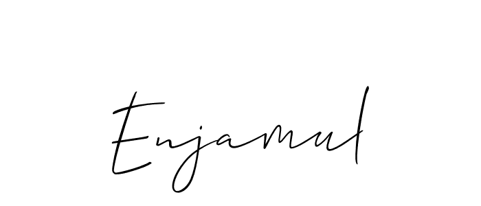 if you are searching for the best signature style for your name Enjamul. so please give up your signature search. here we have designed multiple signature styles  using Allison_Script. Enjamul signature style 2 images and pictures png