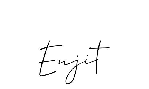 How to make Enjit name signature. Use Allison_Script style for creating short signs online. This is the latest handwritten sign. Enjit signature style 2 images and pictures png