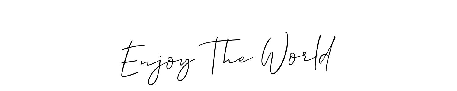 Use a signature maker to create a handwritten signature online. With this signature software, you can design (Allison_Script) your own signature for name Enjoy The World. Enjoy The World signature style 2 images and pictures png