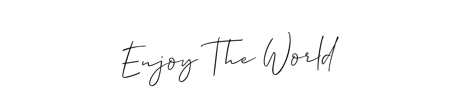 Create a beautiful signature design for name Enjoy The World. With this signature (Allison_Script) fonts, you can make a handwritten signature for free. Enjoy The World signature style 2 images and pictures png