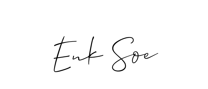 Make a beautiful signature design for name Enk Soe. With this signature (Allison_Script) style, you can create a handwritten signature for free. Enk Soe signature style 2 images and pictures png