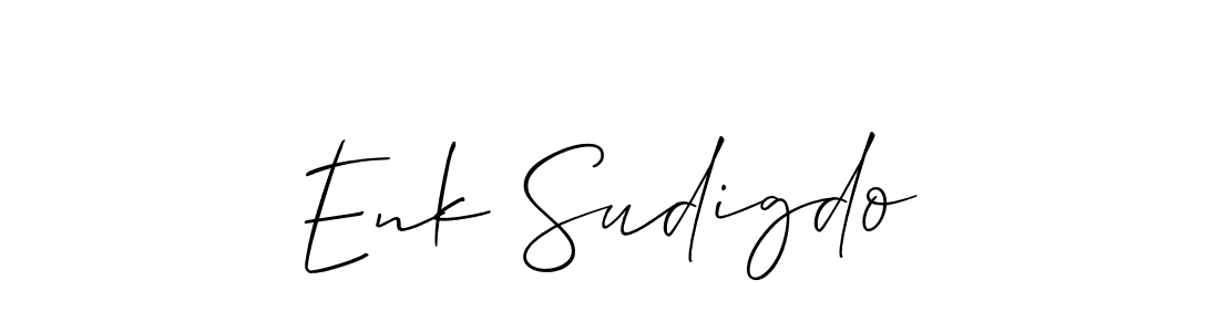 Make a short Enk Sudigdo signature style. Manage your documents anywhere anytime using Allison_Script. Create and add eSignatures, submit forms, share and send files easily. Enk Sudigdo signature style 2 images and pictures png