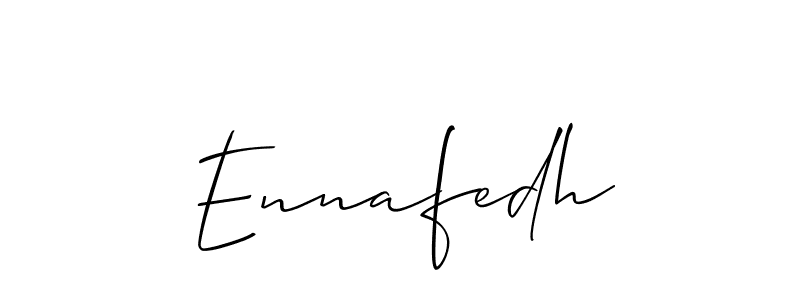 Use a signature maker to create a handwritten signature online. With this signature software, you can design (Allison_Script) your own signature for name Ennafedh. Ennafedh signature style 2 images and pictures png