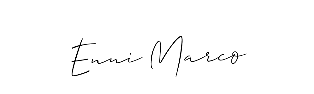 How to make Enni Marco name signature. Use Allison_Script style for creating short signs online. This is the latest handwritten sign. Enni Marco signature style 2 images and pictures png