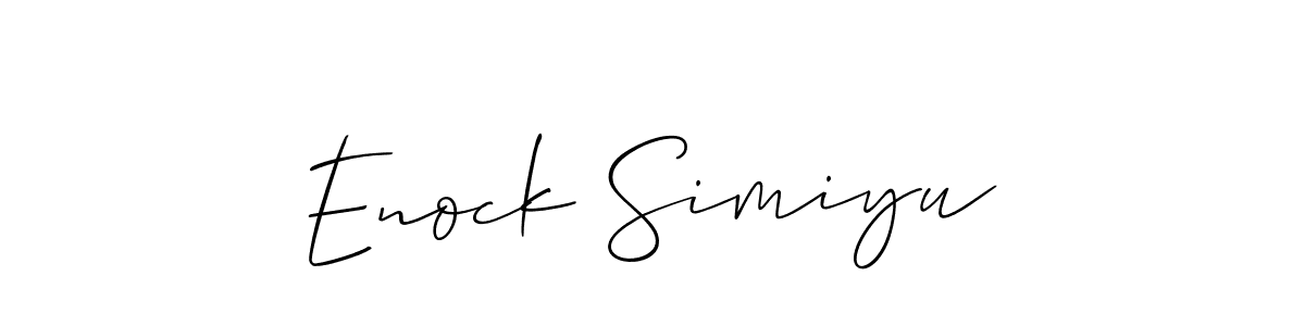 Enock Simiyu stylish signature style. Best Handwritten Sign (Allison_Script) for my name. Handwritten Signature Collection Ideas for my name Enock Simiyu. Enock Simiyu signature style 2 images and pictures png