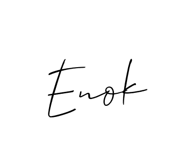 Create a beautiful signature design for name Enok. With this signature (Allison_Script) fonts, you can make a handwritten signature for free. Enok signature style 2 images and pictures png