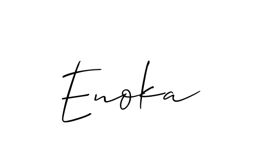 You should practise on your own different ways (Allison_Script) to write your name (Enoka) in signature. don't let someone else do it for you. Enoka signature style 2 images and pictures png