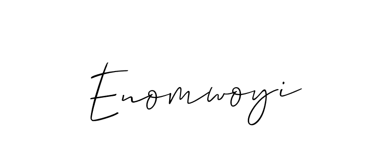 Use a signature maker to create a handwritten signature online. With this signature software, you can design (Allison_Script) your own signature for name Enomwoyi. Enomwoyi signature style 2 images and pictures png