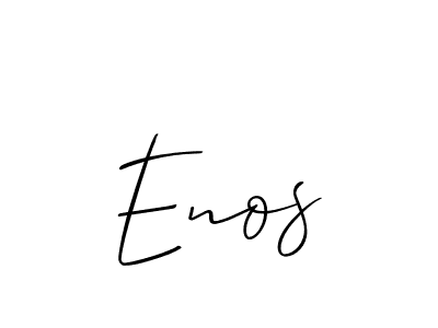 Create a beautiful signature design for name Enos. With this signature (Allison_Script) fonts, you can make a handwritten signature for free. Enos signature style 2 images and pictures png