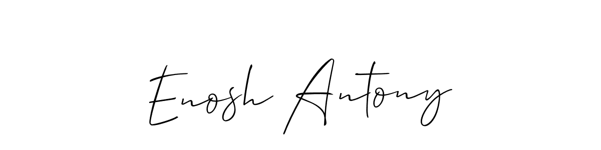 How to make Enosh Antony name signature. Use Allison_Script style for creating short signs online. This is the latest handwritten sign. Enosh Antony signature style 2 images and pictures png