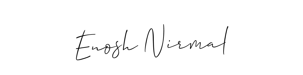 The best way (Allison_Script) to make a short signature is to pick only two or three words in your name. The name Enosh Nirmal include a total of six letters. For converting this name. Enosh Nirmal signature style 2 images and pictures png