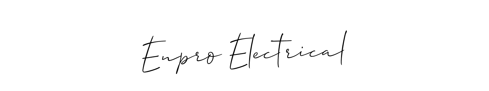 Create a beautiful signature design for name Enpro Electrical. With this signature (Allison_Script) fonts, you can make a handwritten signature for free. Enpro Electrical signature style 2 images and pictures png