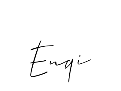 Similarly Allison_Script is the best handwritten signature design. Signature creator online .You can use it as an online autograph creator for name Enqi. Enqi signature style 2 images and pictures png