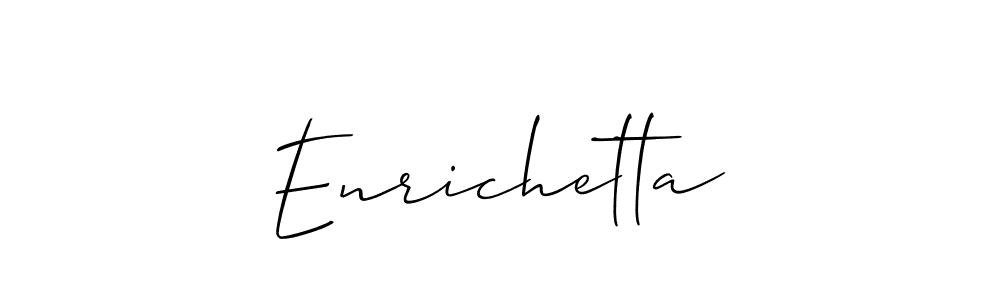 The best way (Allison_Script) to make a short signature is to pick only two or three words in your name. The name Enrichetta include a total of six letters. For converting this name. Enrichetta signature style 2 images and pictures png