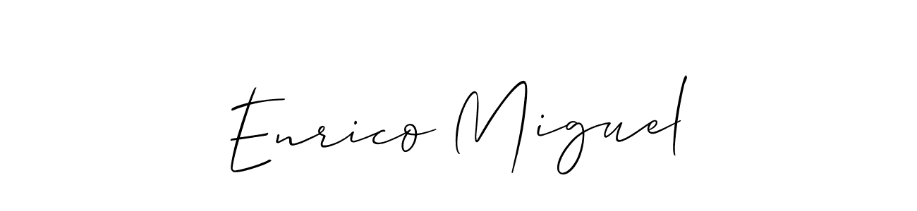 Make a short Enrico Miguel signature style. Manage your documents anywhere anytime using Allison_Script. Create and add eSignatures, submit forms, share and send files easily. Enrico Miguel signature style 2 images and pictures png