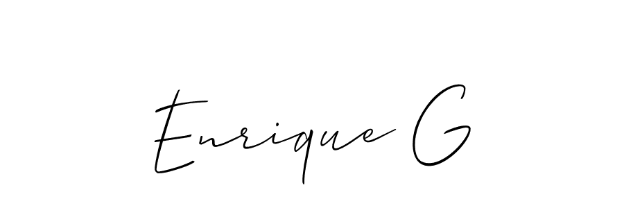 Also we have Enrique G name is the best signature style. Create professional handwritten signature collection using Allison_Script autograph style. Enrique G signature style 2 images and pictures png