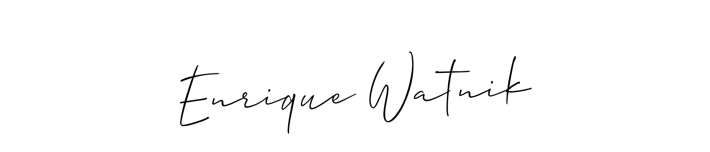 Allison_Script is a professional signature style that is perfect for those who want to add a touch of class to their signature. It is also a great choice for those who want to make their signature more unique. Get Enrique Watnik name to fancy signature for free. Enrique Watnik signature style 2 images and pictures png