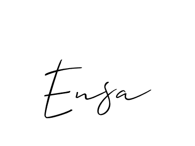 It looks lik you need a new signature style for name Ensa. Design unique handwritten (Allison_Script) signature with our free signature maker in just a few clicks. Ensa signature style 2 images and pictures png