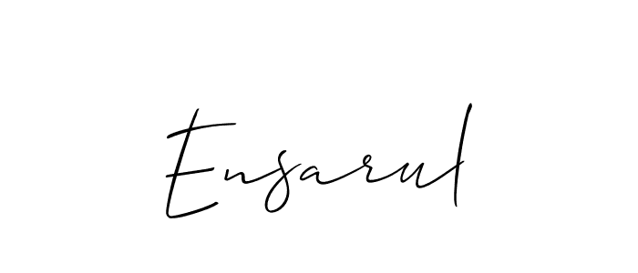 Design your own signature with our free online signature maker. With this signature software, you can create a handwritten (Allison_Script) signature for name Ensarul. Ensarul signature style 2 images and pictures png