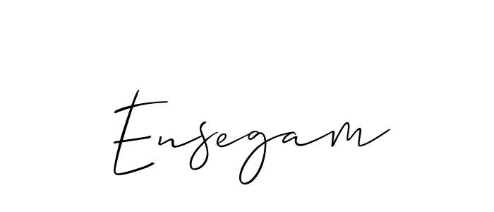 Use a signature maker to create a handwritten signature online. With this signature software, you can design (Allison_Script) your own signature for name Ensegam. Ensegam signature style 2 images and pictures png