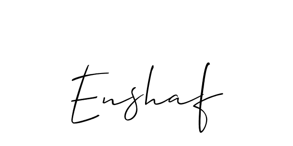 You should practise on your own different ways (Allison_Script) to write your name (Enshaf) in signature. don't let someone else do it for you. Enshaf signature style 2 images and pictures png