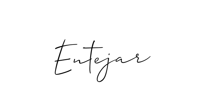 The best way (Allison_Script) to make a short signature is to pick only two or three words in your name. The name Entejar include a total of six letters. For converting this name. Entejar signature style 2 images and pictures png