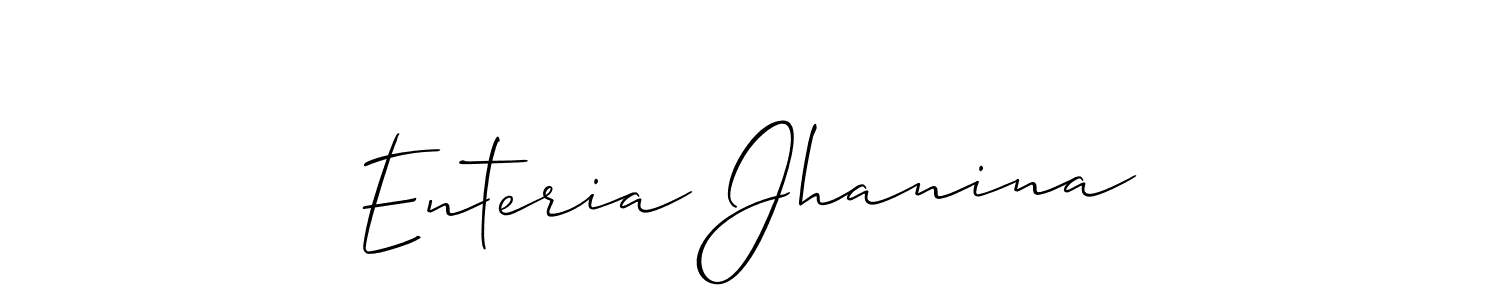 Allison_Script is a professional signature style that is perfect for those who want to add a touch of class to their signature. It is also a great choice for those who want to make their signature more unique. Get Enteria Jhanina name to fancy signature for free. Enteria Jhanina signature style 2 images and pictures png