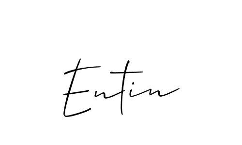 Use a signature maker to create a handwritten signature online. With this signature software, you can design (Allison_Script) your own signature for name Entin. Entin signature style 2 images and pictures png