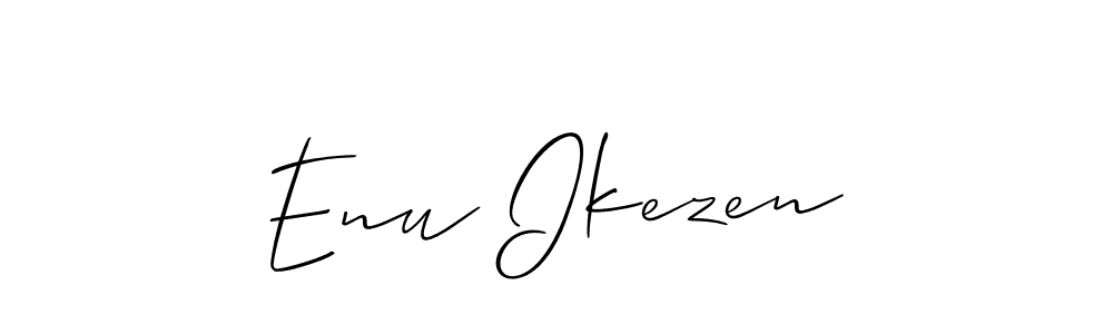 How to make Enu Ikezen name signature. Use Allison_Script style for creating short signs online. This is the latest handwritten sign. Enu Ikezen signature style 2 images and pictures png