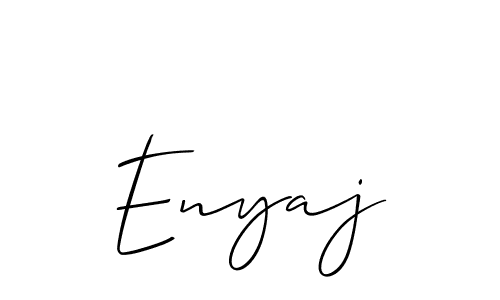 The best way (Allison_Script) to make a short signature is to pick only two or three words in your name. The name Enyaj include a total of six letters. For converting this name. Enyaj signature style 2 images and pictures png