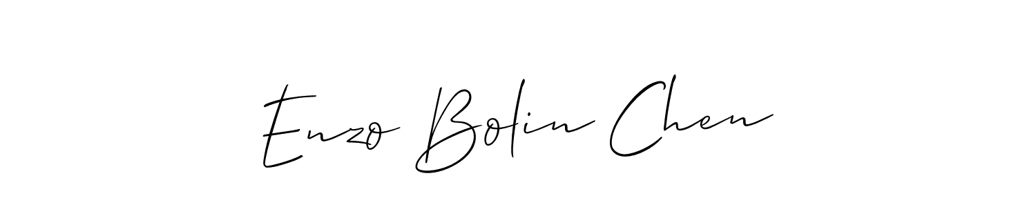 It looks lik you need a new signature style for name Enzo Bolin Chen. Design unique handwritten (Allison_Script) signature with our free signature maker in just a few clicks. Enzo Bolin Chen signature style 2 images and pictures png
