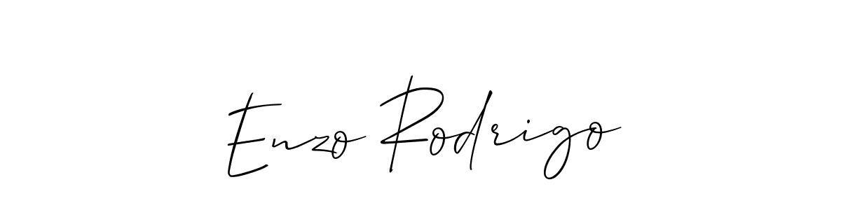 Use a signature maker to create a handwritten signature online. With this signature software, you can design (Allison_Script) your own signature for name Enzo Rodrigo. Enzo Rodrigo signature style 2 images and pictures png