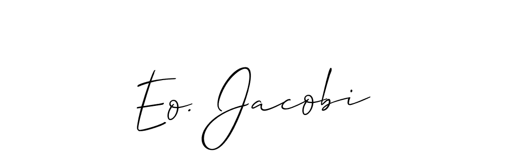 Eo. Jacobi stylish signature style. Best Handwritten Sign (Allison_Script) for my name. Handwritten Signature Collection Ideas for my name Eo. Jacobi. Eo. Jacobi signature style 2 images and pictures png