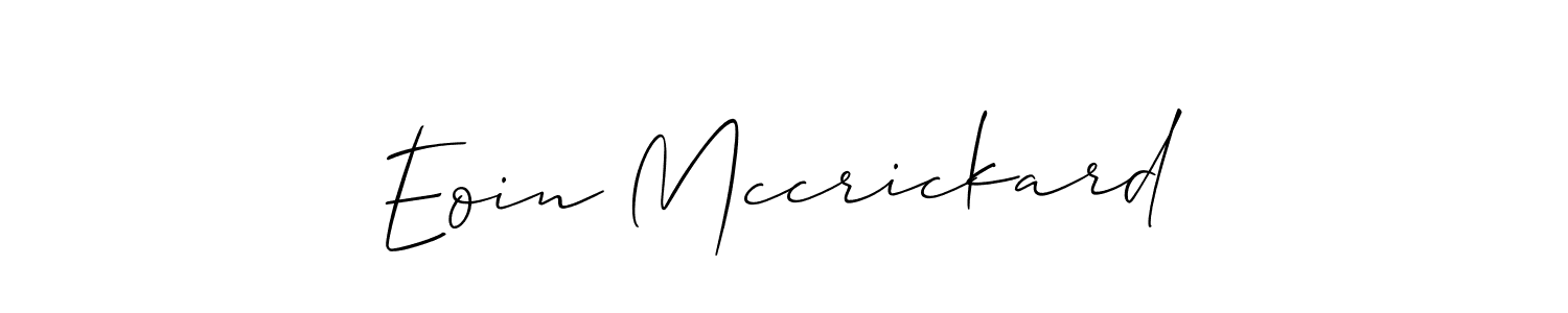 Eoin Mccrickard stylish signature style. Best Handwritten Sign (Allison_Script) for my name. Handwritten Signature Collection Ideas for my name Eoin Mccrickard. Eoin Mccrickard signature style 2 images and pictures png